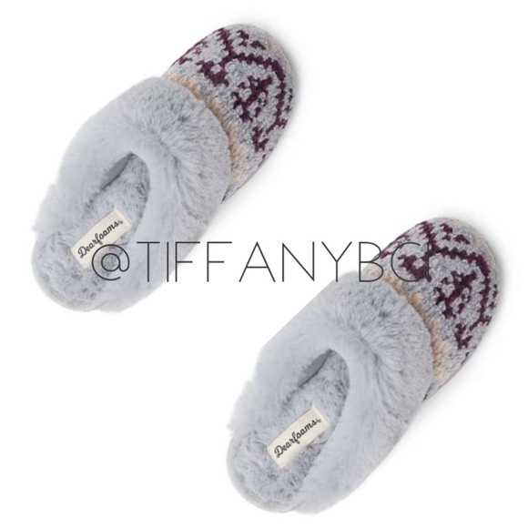 Dearfoams Allison Chenille Fairisle Slippers - Picture 6 of 10